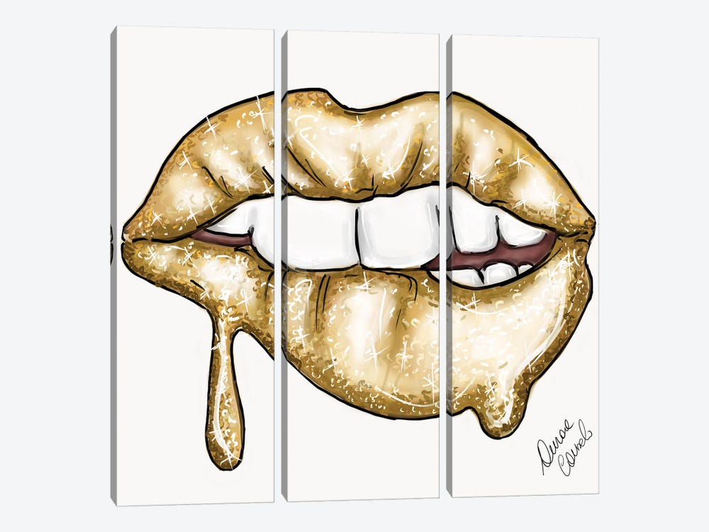 Dripping Gold by AtelierConsolo 3-piece Canvas Art