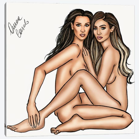 Hadid Sisters Canvas Print #ACN49} by AtelierConsolo Canvas Print