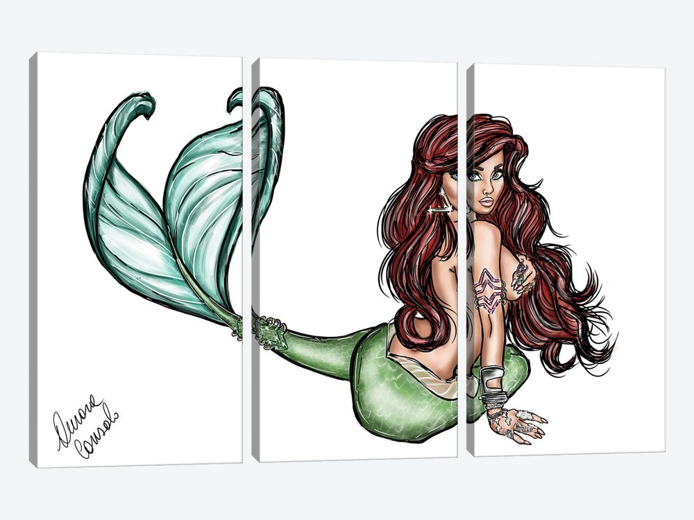 Mermaid by AtelierConsolo 3-piece Canvas Artwork
