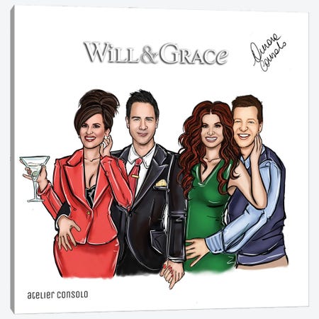 Will & Grace Canvas Print #ACN61} by AtelierConsolo Art Print