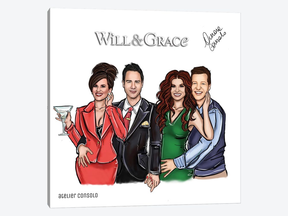 Will & Grace by AtelierConsolo 1-piece Canvas Artwork