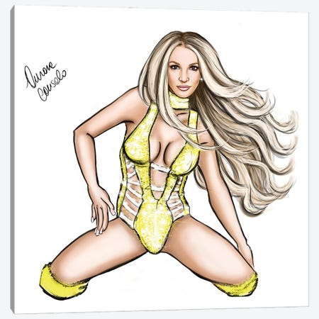 Britney Spears Canvas Print #ACN65} by AtelierConsolo Canvas Wall Art