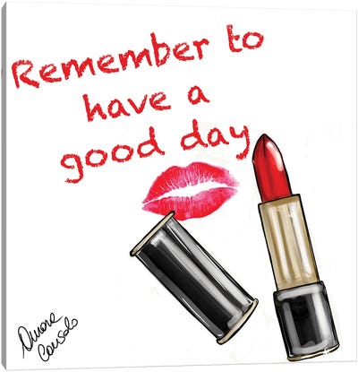 Have A Good Day Canvas Art Print - Lips Art
