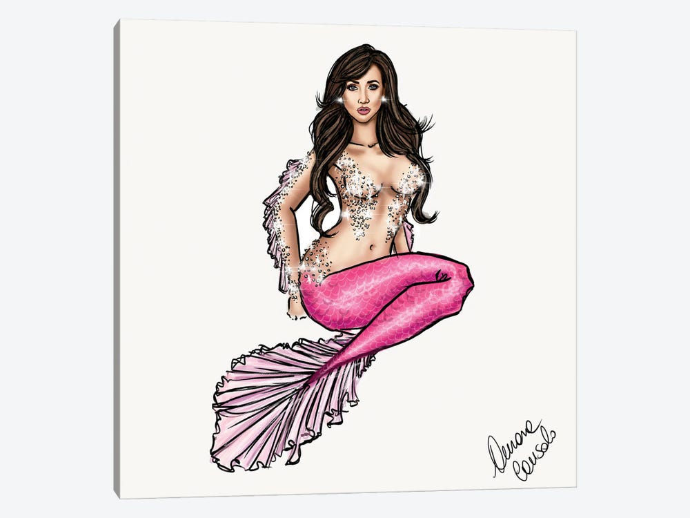 Pink Mermaid by AtelierConsolo 1-piece Canvas Wall Art