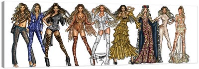 Beyonce Carrier Canvas Art Print - Fashion Illustrations