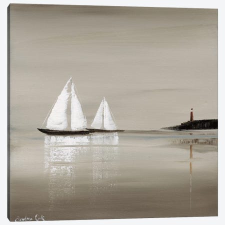 Sailing Grey I Canvas Print #ACO1} by Andrea Cook Canvas Artwork