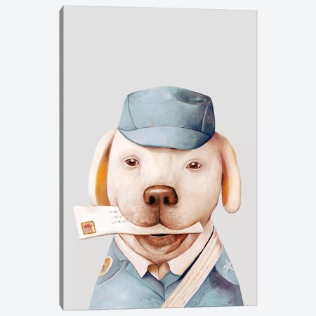 Delivery Dog Canvas Print #ACR11} by Animal Crew Canvas Wall Art
