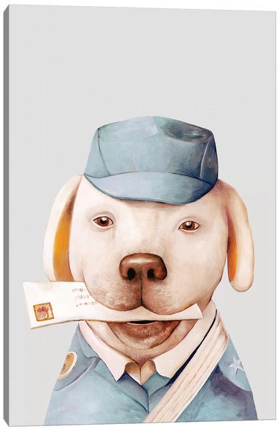Delivery Dog Canvas Art Print - Animal Crew