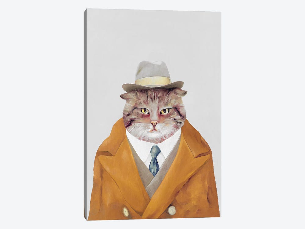 Detective Cat by Animal Crew 1-piece Canvas Print