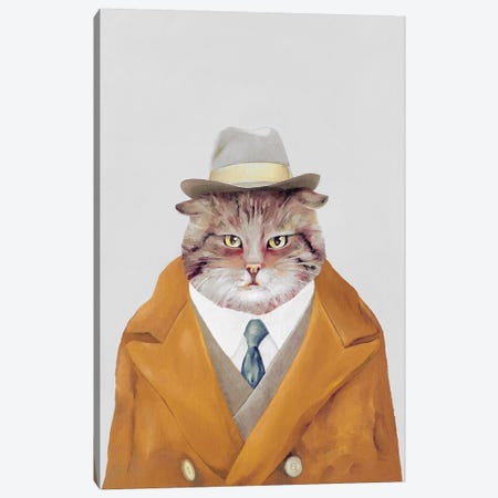 Detective Cat Canvas Print #ACR12} by Animal Crew Canvas Art