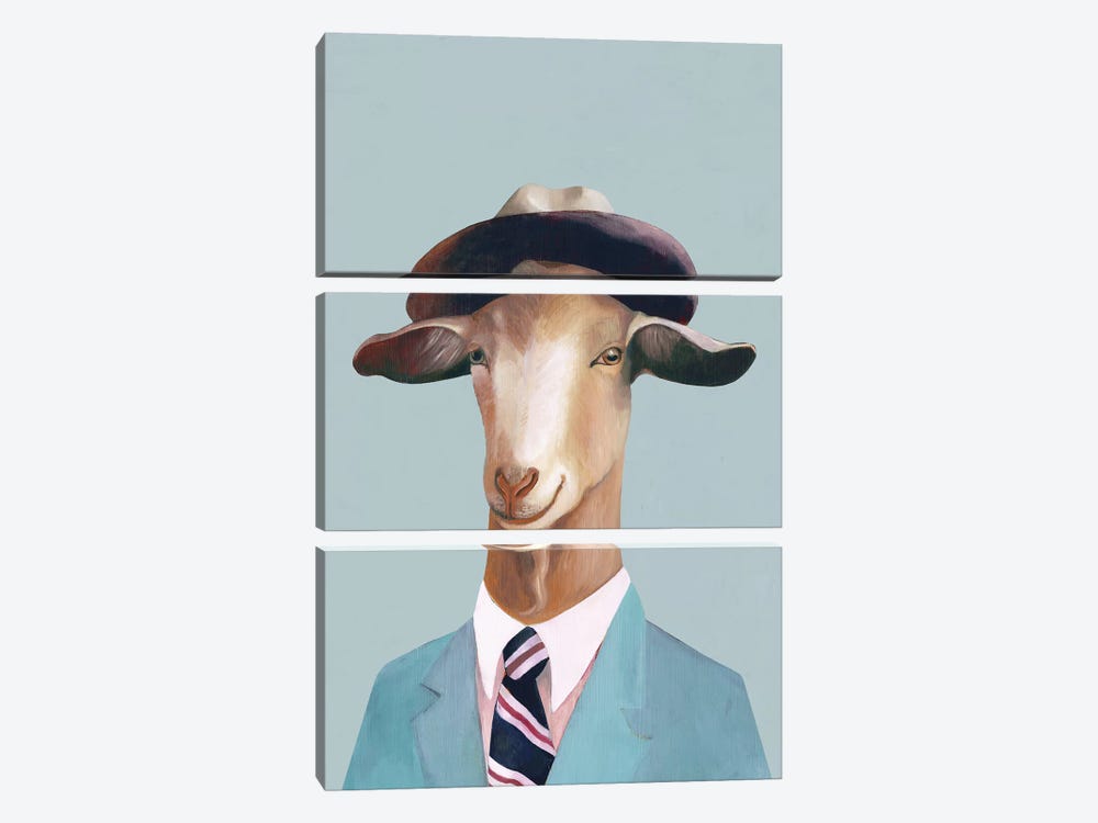 Goat by Animal Crew 3-piece Canvas Artwork