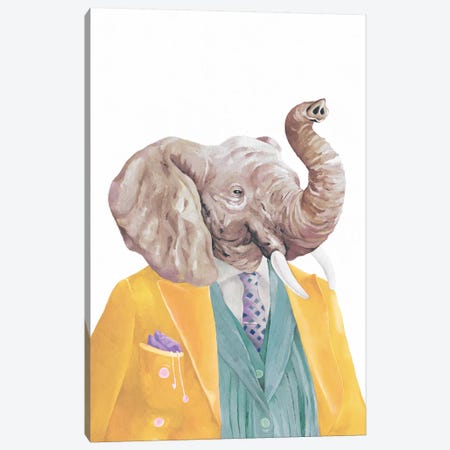 Golden Coated Elephant Canvas Print #ACR20} by Animal Crew Art Print