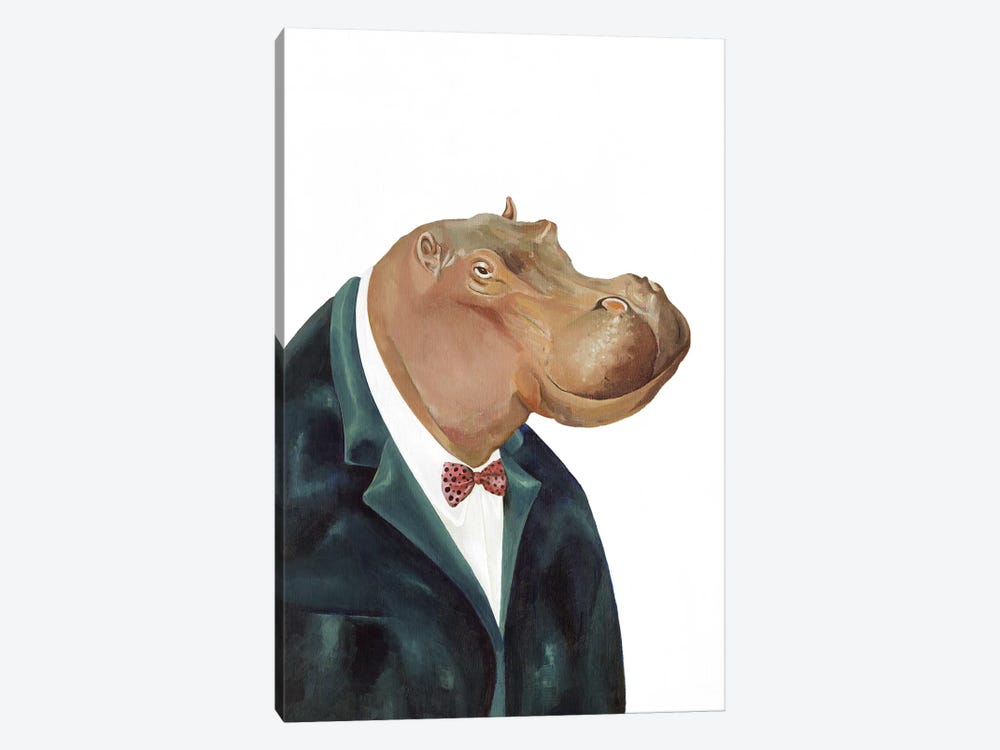 Hippopotamus by Animal Crew 1-piece Canvas Artwork