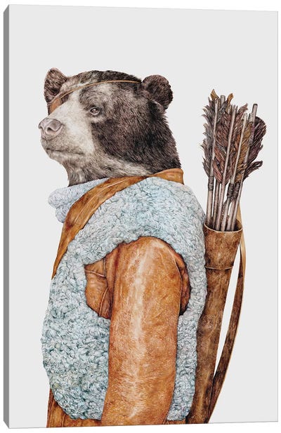 Hunter Bear Canvas Art Print - Animal Crew