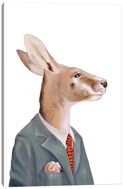 Kangaroo Canvas Art Print - Animal Crew