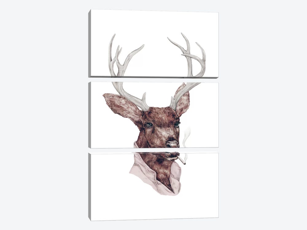 Bad Buck by Animal Crew 3-piece Canvas Art Print