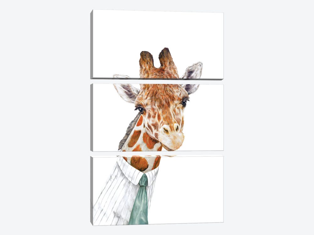 Mr Giraffe by Animal Crew 3-piece Canvas Artwork