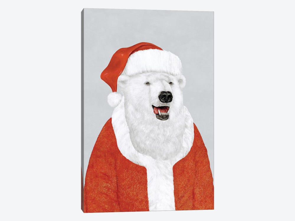 Polar Bear Santa by Animal Crew 1-piece Canvas Art