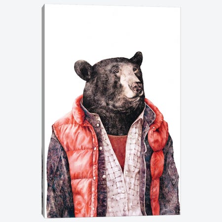 Black Bear Canvas Print #ACR3} by Animal Crew Canvas Art