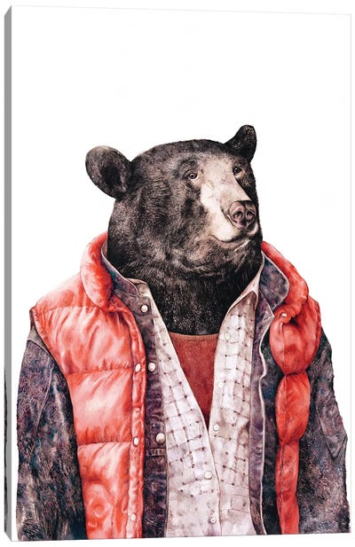 Black Bear Canvas Art Print - Animal Crew