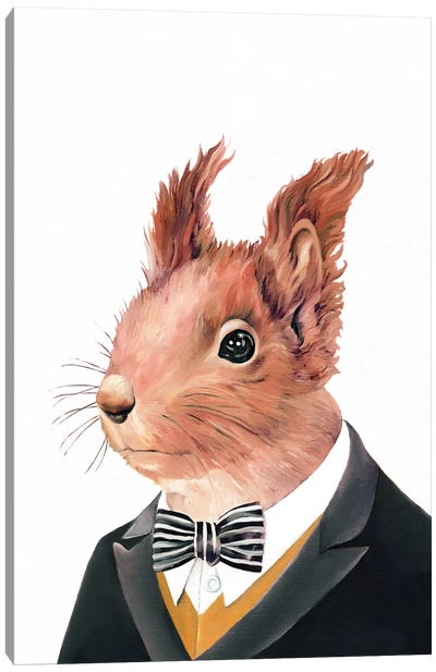 Red Squirrel Canvas Art Print - Animal Crew