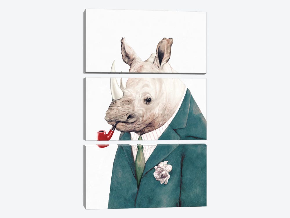 Rhino Green Suit by Animal Crew 3-piece Canvas Artwork