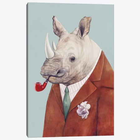 Rhinoceros Canvas Print #ACR45} by Animal Crew Canvas Wall Art