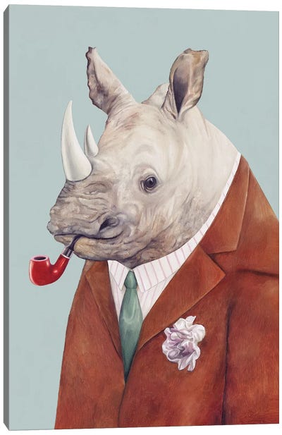Rhinoceros Canvas Art Print - Animal Crew