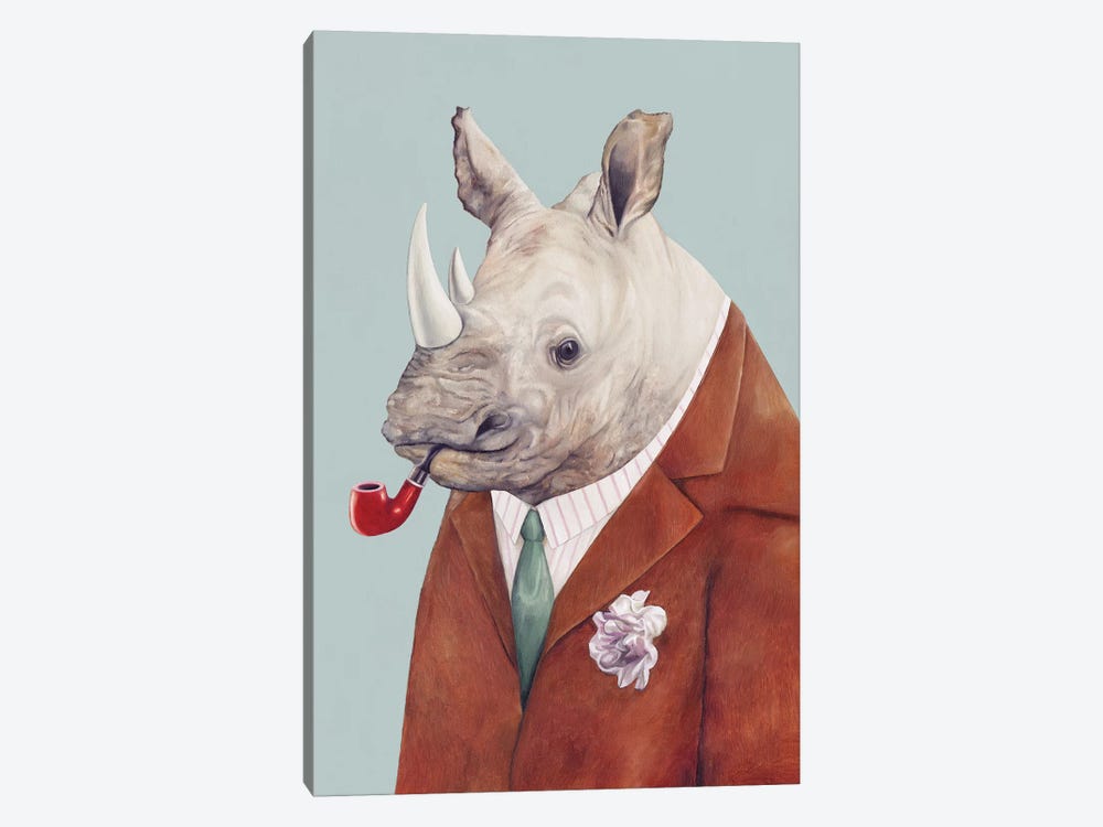 Rhinoceros by Animal Crew 1-piece Canvas Print