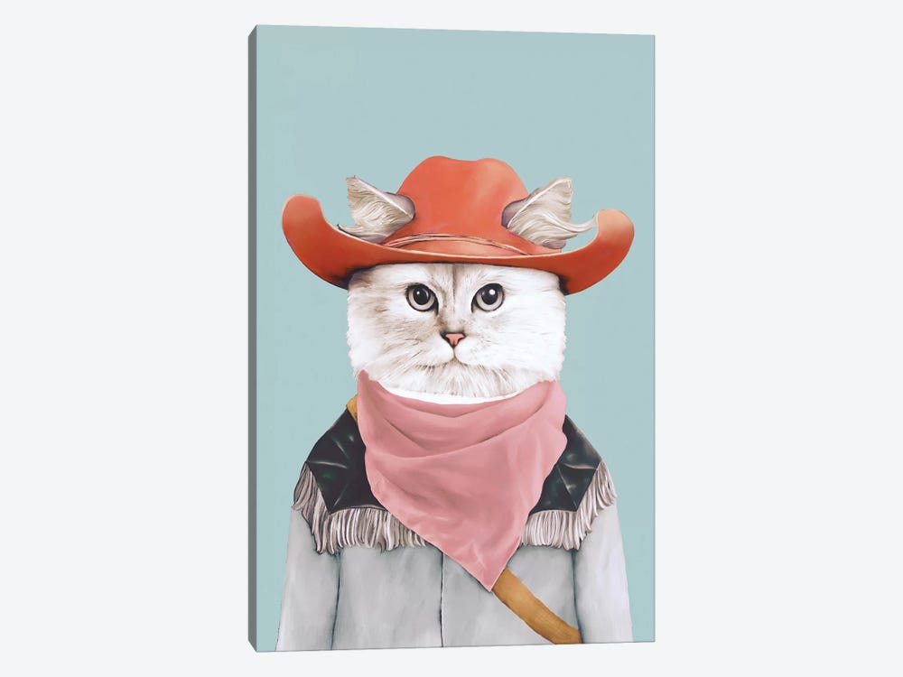 Rodeo Cat by Animal Crew 1-piece Canvas Art Print