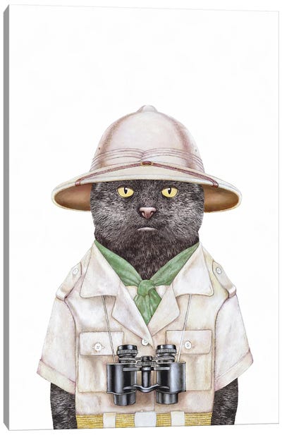 Safari Cat Canvas Art Print - Animal Crew