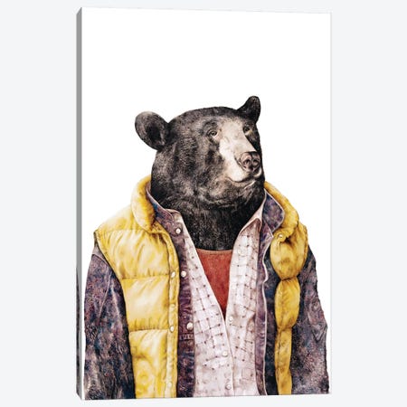Black Bear Gold Canvas Print #ACR4} by Animal Crew Canvas Art Print