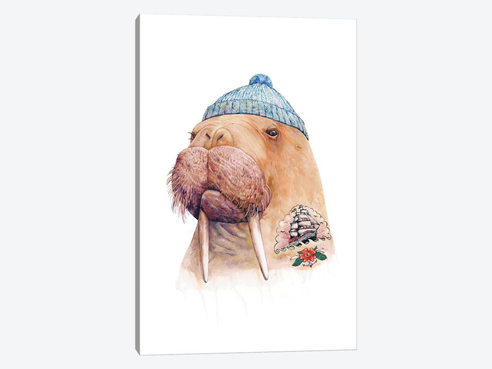 Tattooed Walrus by Animal Crew 1-piece Canvas Artwork