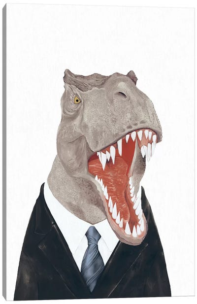Tyrannosaurus Rex Canvas Art Print - Kids Dinosaur Art