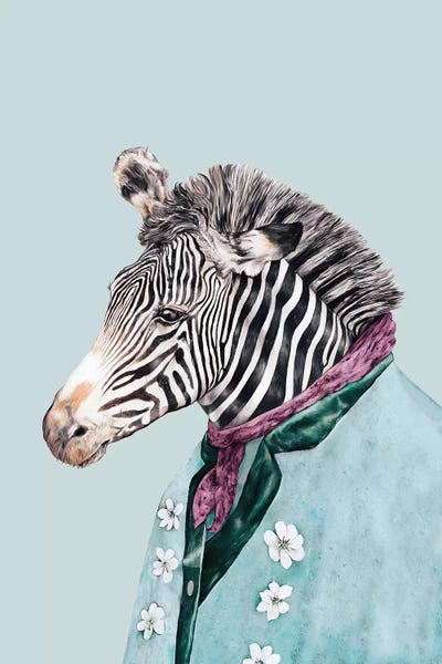 Zebra Blue by Animal Crew multi panel art