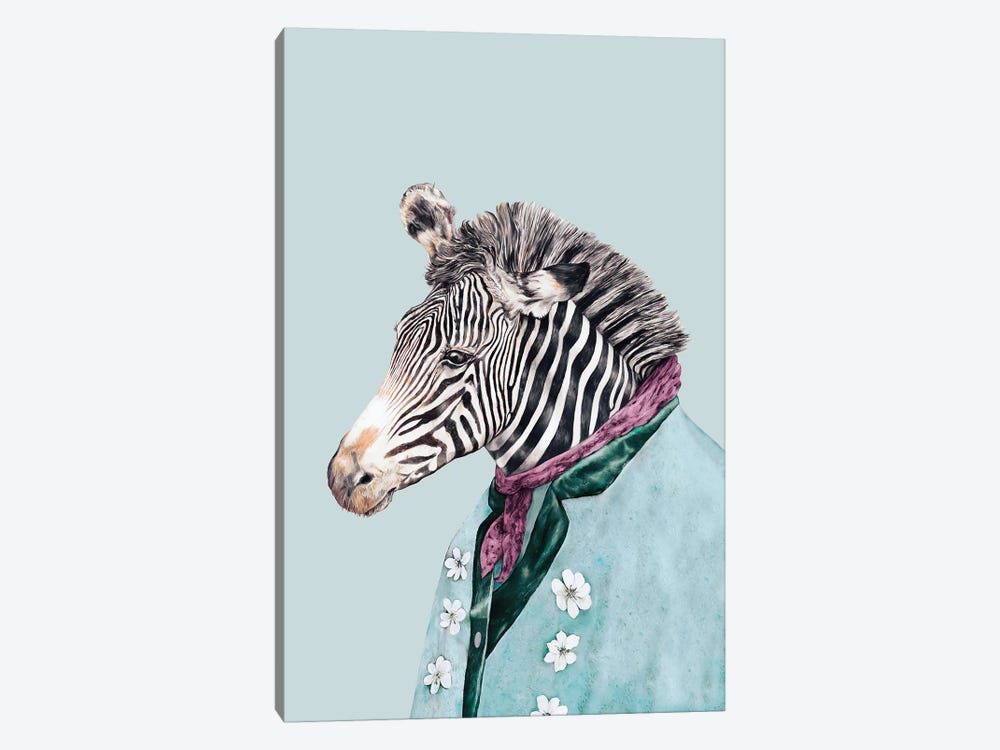 Zebra Blue by Animal Crew 1-piece Art Print