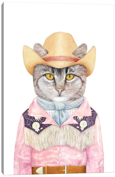 Country Cat Canvas Art Print - Animal Crew