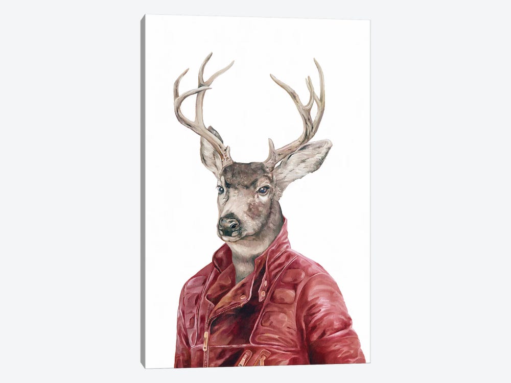 Deer In Leather by Animal Crew 1-piece Canvas Art