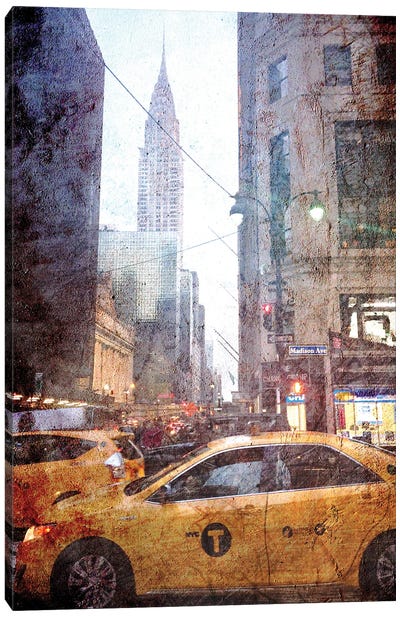 Rainy Madison Avenue Canvas Art Print