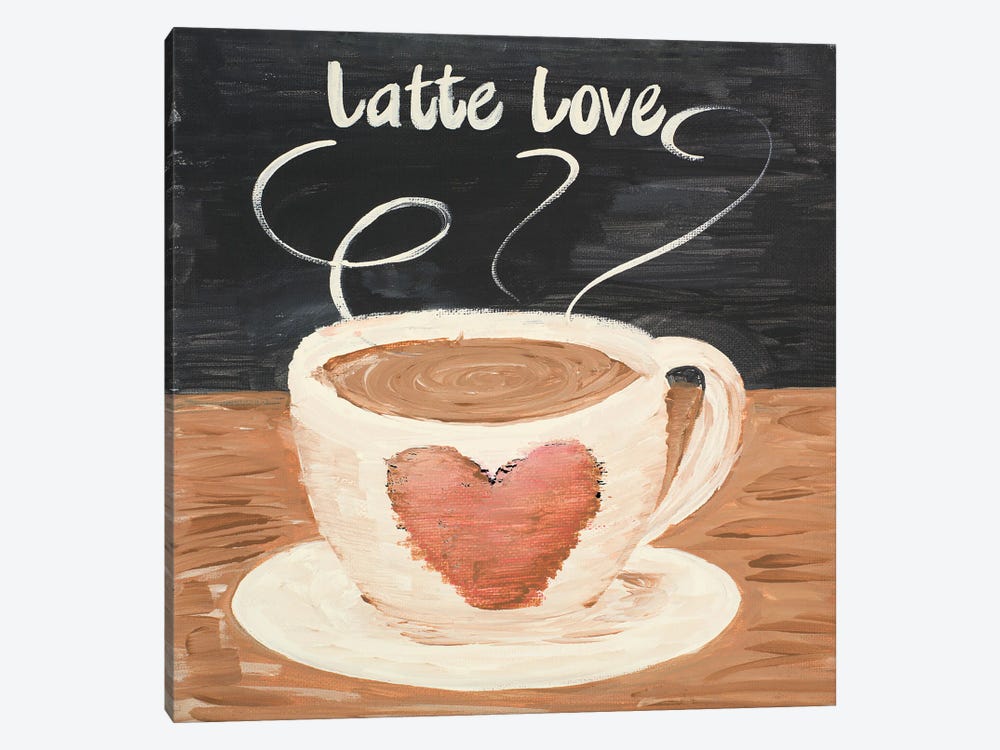 Latte Love Square by Acosta 1-piece Canvas Art