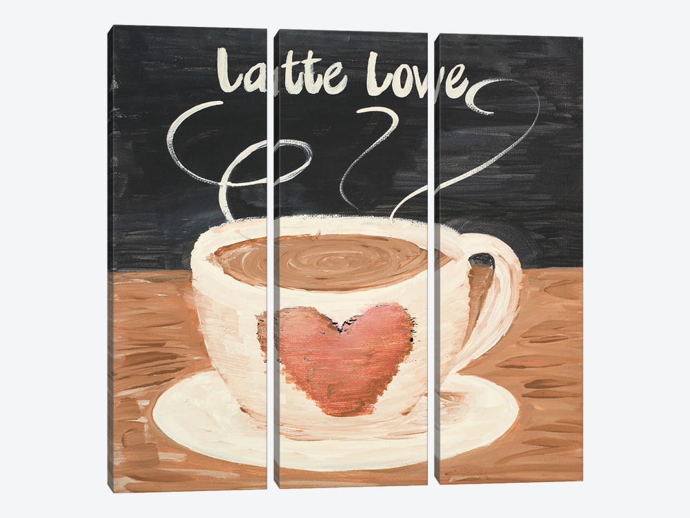 Latte Love Square by Acosta 3-piece Canvas Wall Art