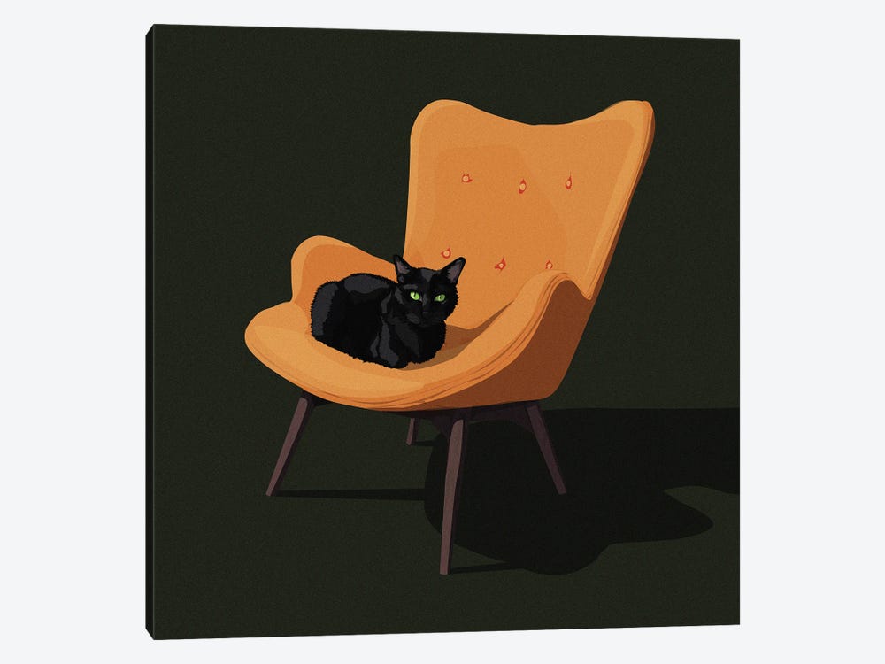 Cats In Chairs III by Artcatillustrated 1-piece Canvas Art Print