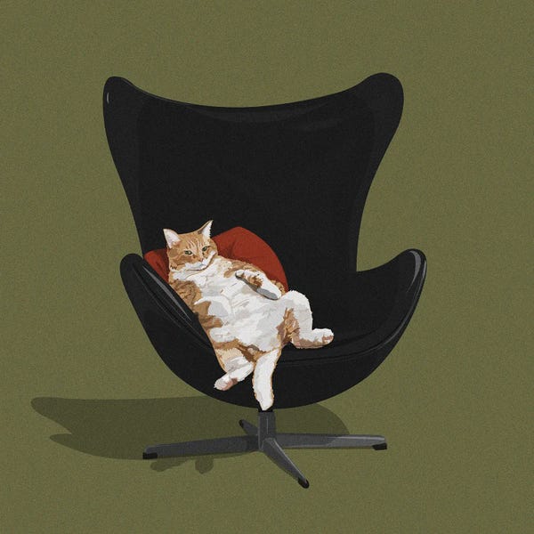 Office Humor: Cats In Chairs IV by ArtCatIllustrated