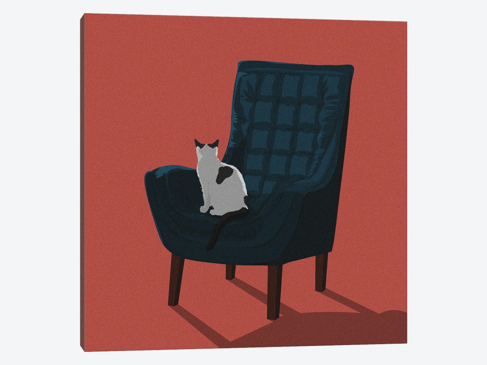 Cats In Chairs VII by Artcatillustrated 1-piece Art Print