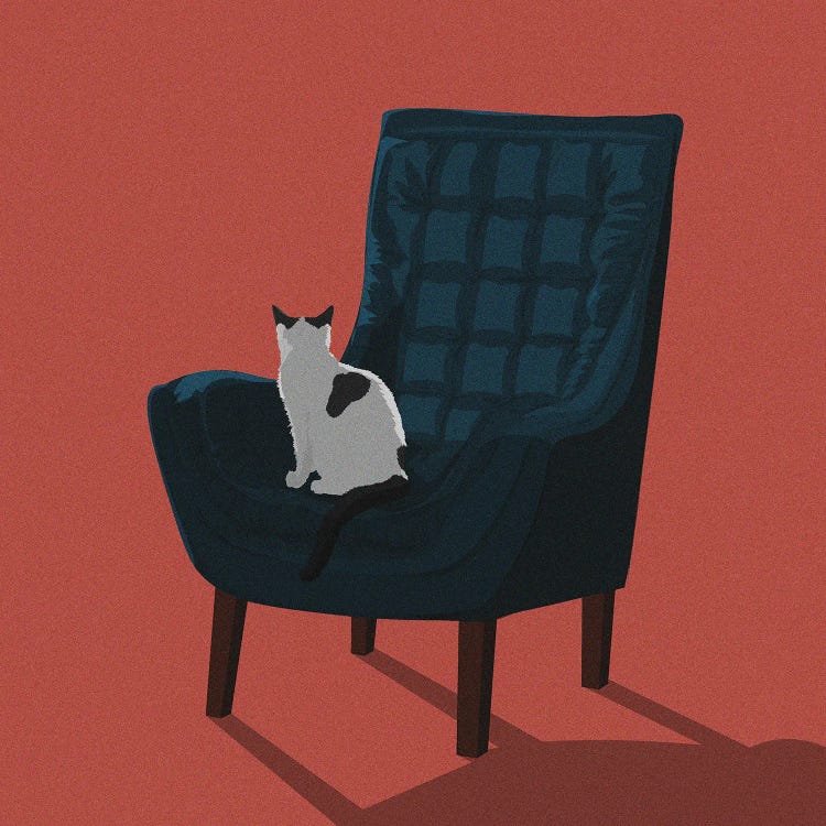 Cats In Chairs VII by ArtCatIllustrated wall art