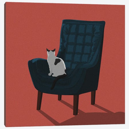 Cats In Chairs VII Canvas Print #ACU19} by Artcatillustrated Canvas Art Print