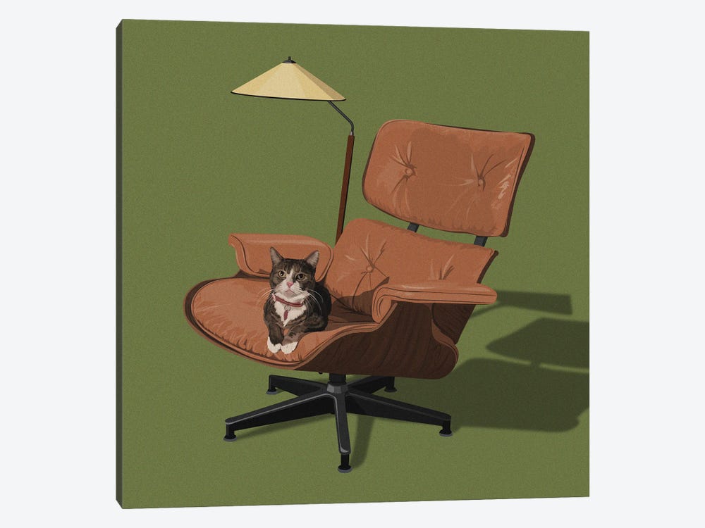 Cats In Fancy Chairs I by Artcatillustrated 1-piece Canvas Art
