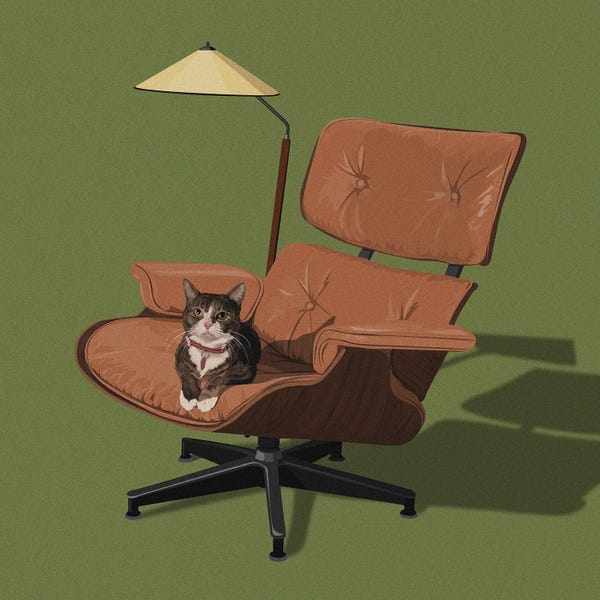 Office Humor: Cats In Fancy Chairs I by ArtCatIllustrated