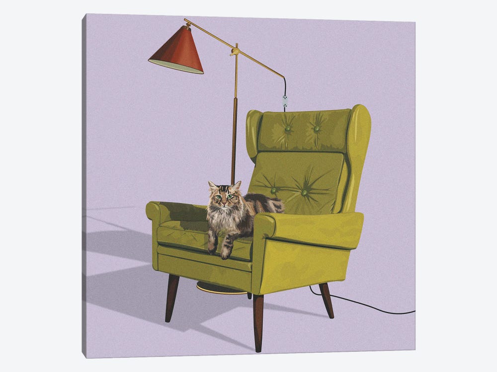 Cats In Fancy Chairs II by Artcatillustrated 1-piece Canvas Print