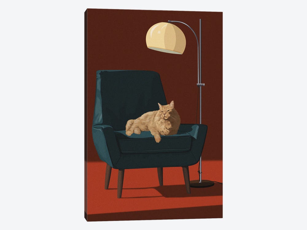 Cats In Fancy Chairs III by Artcatillustrated 1-piece Canvas Art